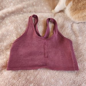 Aerie offline waffle henley sports bra size medium